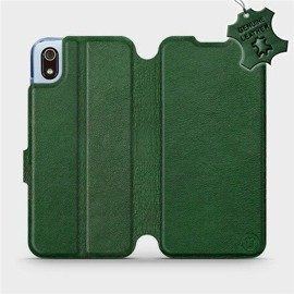 Etui ze skóry naturalnej do Xiaomi Redmi 7A - wzór Green Leather