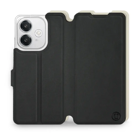 Etui Soft Touch do OPPO A60 5G - wzór Satynowa czerń z platyną