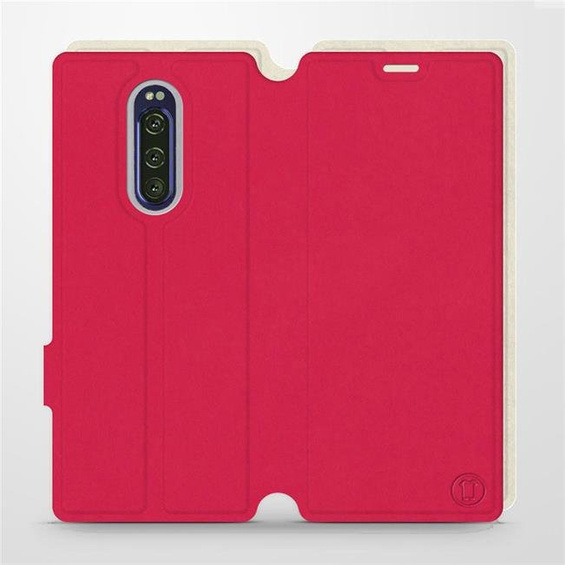 Etui Soft Touch do Sony Xperia 1 - wzór Żywa czerwień z platyną
