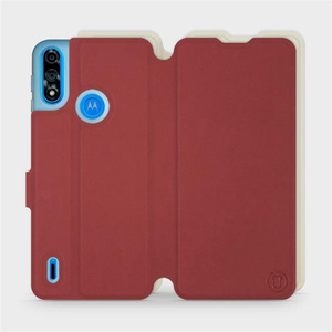 Etui Soft Touch do Motorola Moto E7i Power - wzór Zachodząca czerwień z platyną