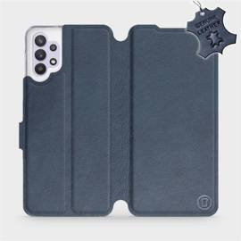 Etui ze skóry naturalnej do Samsung Galaxy A32 5G - wzór Blue Leather