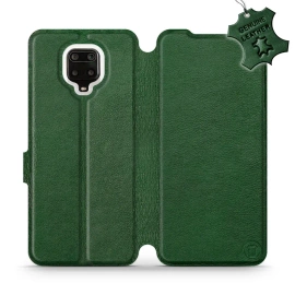 Etui ze skóry naturalnej do Xiaomi Redmi Note 9 Pro - wzór Green Leather