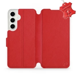 Etui ze skóry naturalnej do Samsung Galaxy S24 Plus - wzór Red Leather
