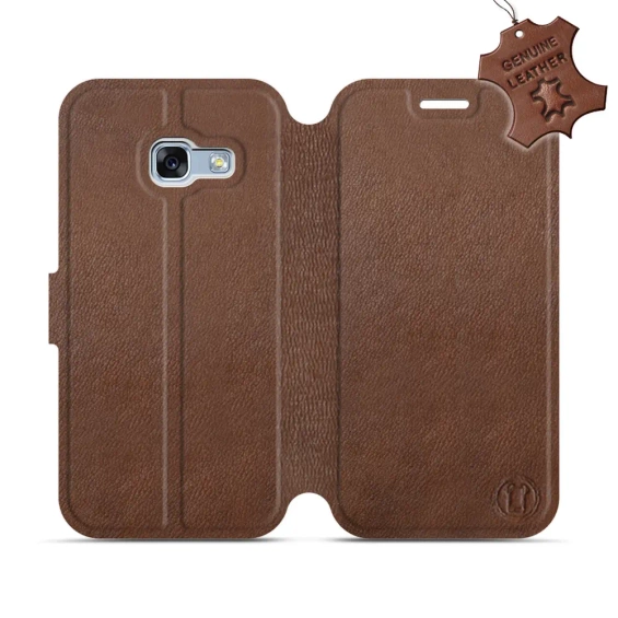 Etui ze skóry naturalnej do Samsung Galaxy A3 2017 - wzór Brown Leather