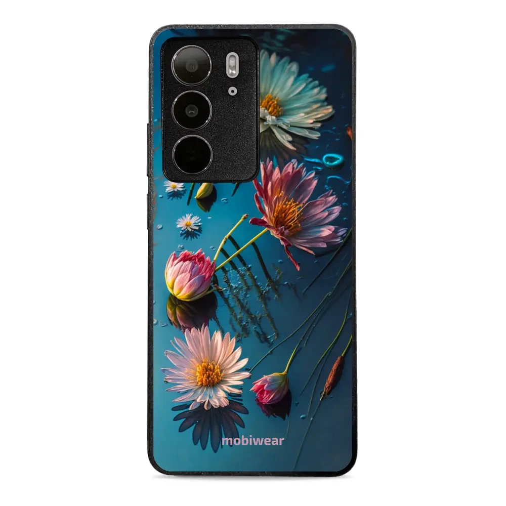 Mobiwear Glossy Case, Handyhülle, Geräteschutz, stilvolle Grafik, sicheres Gehäuse, Blau-Blumig