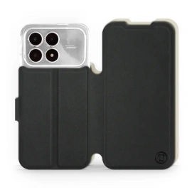 Etui Soft Touch do Xiaomi Poco F8 Pro - wzór Satynowa czerń z platyną