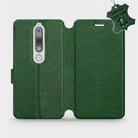 Etui ze skóry naturalnej do Nokia 6.1 - wzór Green Leather