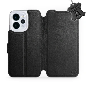 Etui ze skóry naturalnej do OPPO Reno 15 - wzór Black Leather