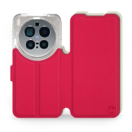 Etui Soft Touch do Vivo X300 pro - wzór Żywa czerwień z platyną