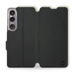 Etui Soft Touch do Sony Xperia 1 VI - wzór Satynowa czerń z platyną