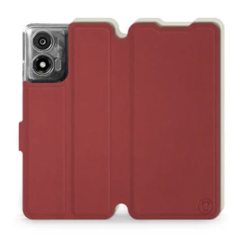 Etui Soft Touch do Motorola Moto E14 - wzór Zachodząca czerwień z platyną