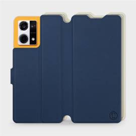 Etui Soft Touch do Oppo Reno 7 4G - wzór Głęboki granat z platyną