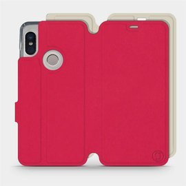Etui Soft Touch do Xiaomi Redmi Note 5 - wzór Żywa czerwień z platyną