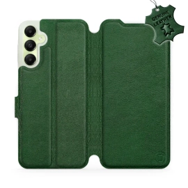 Etui ze skóry naturalnej do Samsung Galaxy A05s - wzór Green Leather