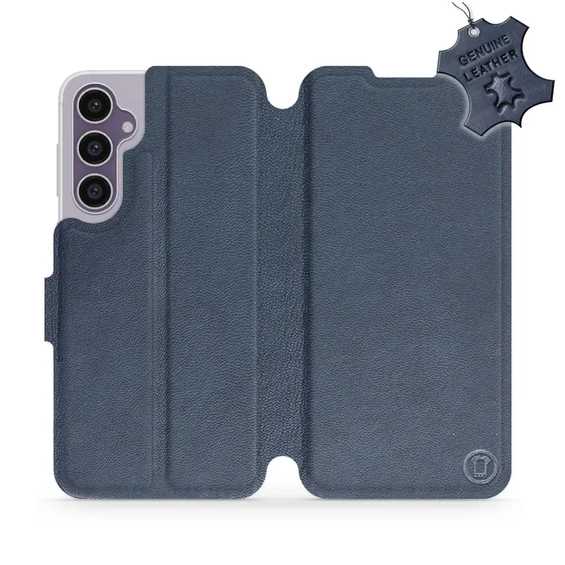 Etui ze skóry naturalnej do Samsung Galaxy S23 FE - wzór Blue Leather