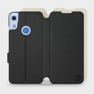 Etui Soft Touch do Huawei Y6S - wzór Satynowa czerń z platyną