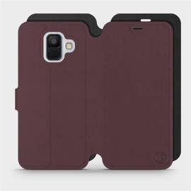 Etui Soft Touch do Samsung Galaxy A6 2018 - wzór Matowy burgund z czernią