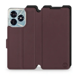 Etui Soft Touch do Huawei Honor X5c Plus - wzór Matowy burgund z czernią