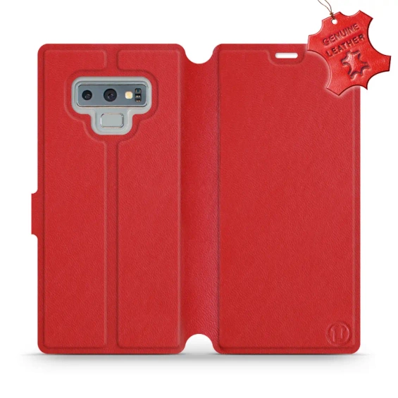 Etui ze skóry naturalnej do Samsung Galaxy Note 9 - wzór Red Leather