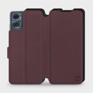 Etui Soft Touch do Motorola Moto E22i - wzór Matowy burgund z czernią