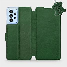 Etui ze skóry naturalnej do Samsung Galaxy A53 5G - wzór Green Leather