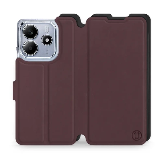 Etui Soft Touch do Xiaomi Redmi Note 14 5G - wzór Matowy burgund z czernią
