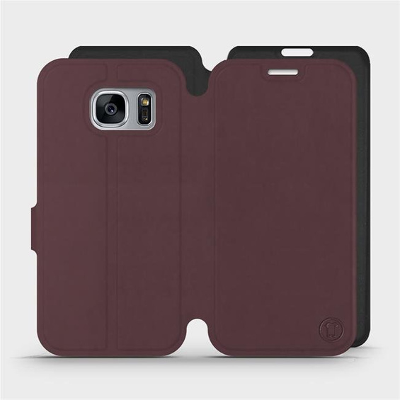 Etui Soft Touch do Samsung Galaxy S7 Edge - wzór Matowy burgund z czernią