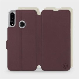 Etui Soft Touch do Samsung Galaxy A20S - wzór Matowy burgund z platyną