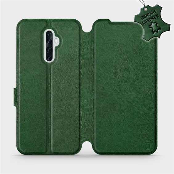 Etui ze skóry naturalnej do OPPO Reno 2Z - wzór Green Leather