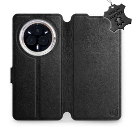 Etui ze skóry naturalnej do Realme 14 Pro 5G - wzór Black Leather