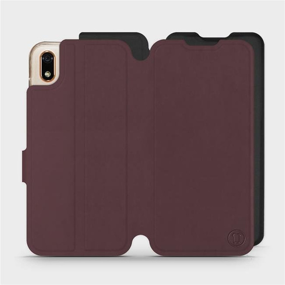 Etui Soft Touch do Huawei Y5 2019 - wzór Matowy burgund z czernią