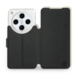 Etui Soft Touch do OPPO Find X8 Pro - wzór Satynowa czerń z platyną