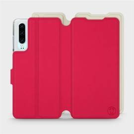 Etui Soft Touch do Huawei P30 - wzór Żywa czerwień z platyną
