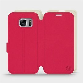 Etui Soft Touch do Samsung Galaxy S7 Edge - wzór Żywa czerwień z platyną