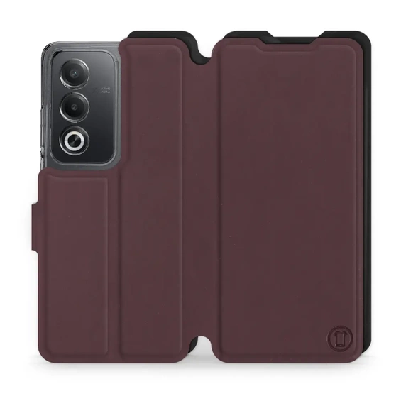 Etui Soft Touch do OPPO A80 5G - wzór Matowy burgund z czernią