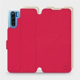 Etui Soft Touch do OPPO A91 - wzór Żywa czerwień z platyną