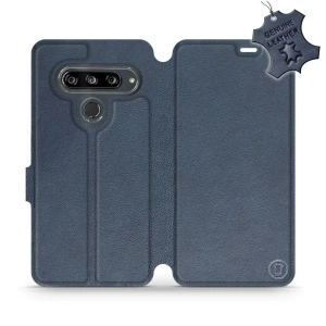 Etui ze skóry naturalnej do LG G8s ThinQ - wzór Blue Leather