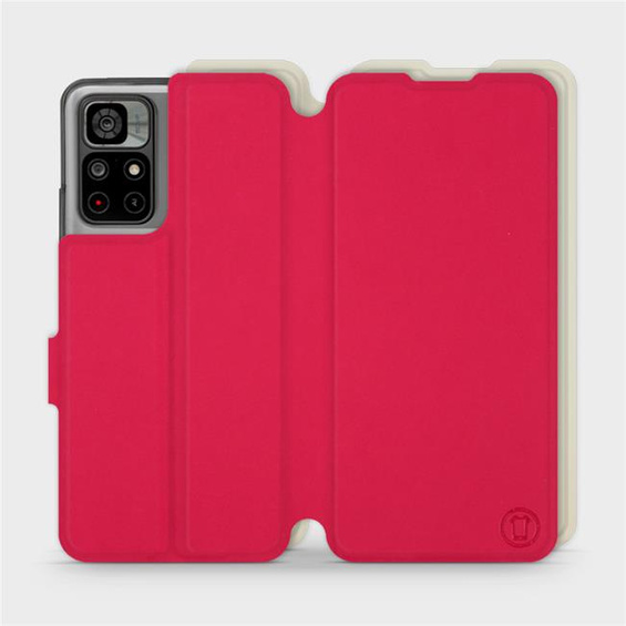 Etui Soft Touch do Xiaomi Redmi Note 11 - wzór Żywa czerwień z platyną