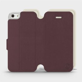 Etui Soft Touch do Apple iPhone 5s - wzór Matowy burgund z platyną