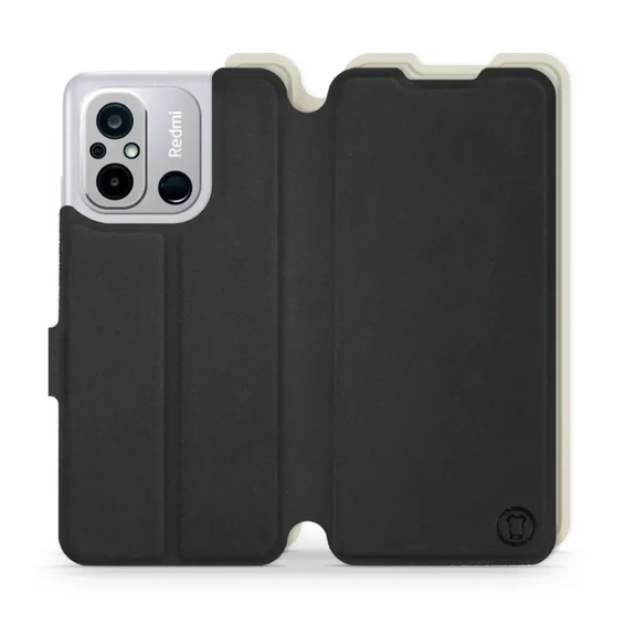 Etui Soft Touch do Xiaomi Redmi 12C - wzór Satynowa czerń z platyną