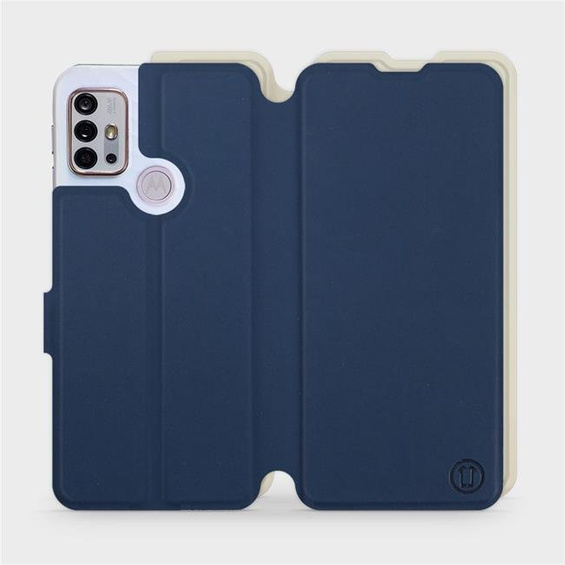 Etui Soft Touch do Motorola Moto G10 - wzór Głęboki granat z platyną