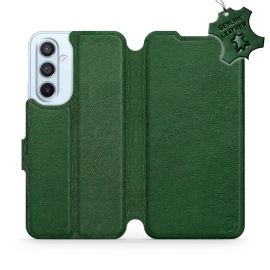 Etui ze skóry naturalnej do Samsung Galaxy A54 - wzór Green Leather
