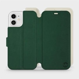 Etui Soft Touch do Apple iPhone 12 - wzór Miejska zieleń z platyną