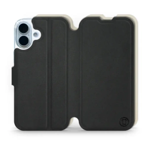 Etui Soft Touch do Apple iPhone 17 - wzór Satynowa czerń z platyną