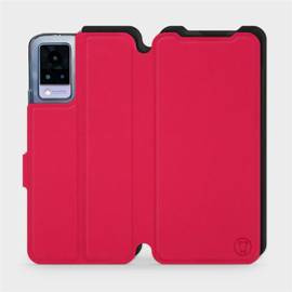 Etui Soft Touch do Vivo V21 5G - wzór Żywa czerwień z czernią