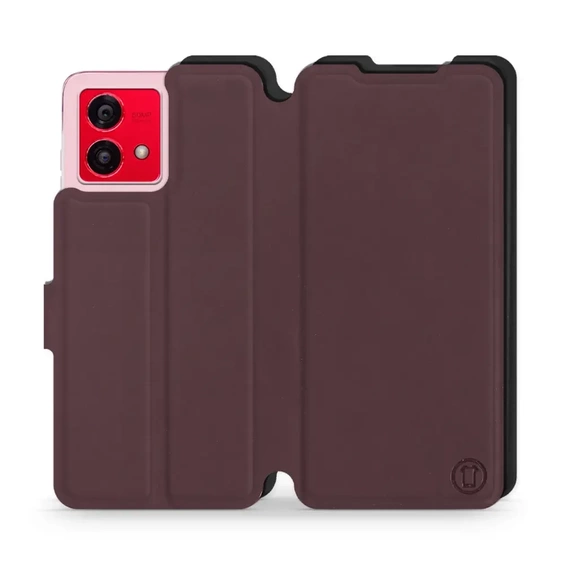 Etui Soft Touch do Motorola Moto G84 - wzór Matowy burgund z czernią