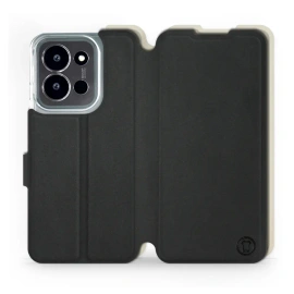 Etui Soft Touch do Xiaomi Poco C85 5G - wzór Satynowa czerń z platyną