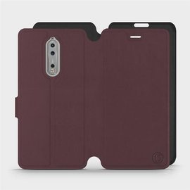 Etui Soft Touch do Nokia 8 - wzór Matowy burgund z czernią