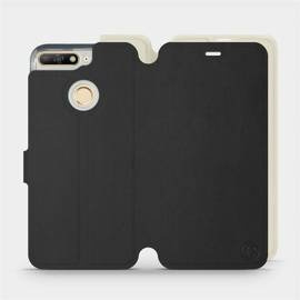 Etui Soft Touch do Huawei Honor 7A - wzór Satynowa czerń z platyną