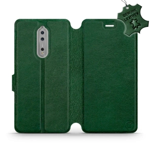 Etui ze skóry naturalnej do Nokia 8 - wzór Green Leather